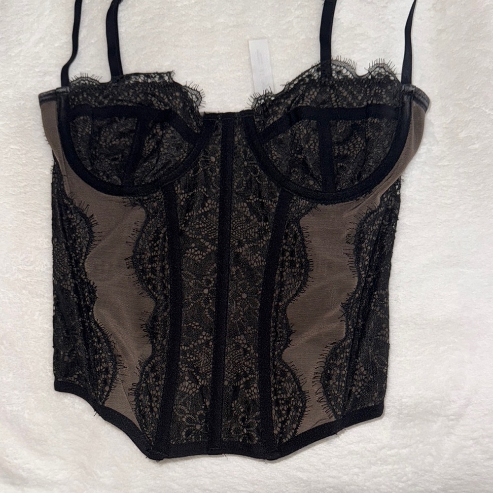 Urban Outfitters Black Lace Crop Top